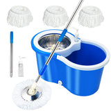 Spin Mop and Bucket with Wringer Set, 360 Mop and Bucket System with 3 Microfiber Mop Refills and 61 Extended Handle, Spinning M