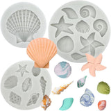 3 Pcs Candle Mould, Marine Theme Molds for Crafts, Candle Making Material, Seashell Cake Decorations, Chocolate and Soap Craftin