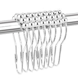 Yapicoco 12PCS Chrome Stainless Steel Rust Resistant Shower Curtain Rings for Shower Curtains, Kitchen Utensils, Bathroom Decora