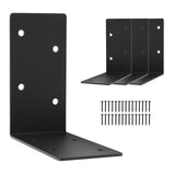 4 Pack 6x6x3 L Right Angle Bracket,Heavy Duty Steel Corner Brackets,90 Degree Post Bracket,Metal Joint Timber Connector Support 