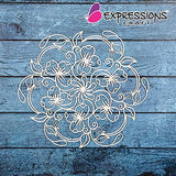 Immix Expressions Craft Decorative Round Floral Centerchipboard Cutouts & Embellishments For Greeting Cards, Layouts, Mixed Medi