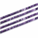 Adabele 43.5 Inch Natural Purple Mica Phosphosiderite Healing Gemstone 4mm x 2mm Small Heishi Tube Rondelle Beads Gem Stone Spac