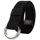 Jiniu Canvas Belt Military Style D Ring Buckle Solid Color 1.5 Wide Cab2 Black 55Long
