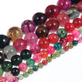 Stone Beads 6mm Multi-Color Tourmaline Gemstone Round Loose Beads Crystal Energy Stone Healing Power for Jewelry Making DIY,1 St