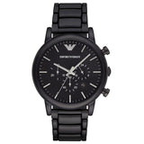 Emporio Armani Mens Chronograph Black Stainless Steel Watch (Model: AR1895)