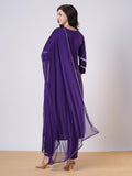 Gosriki Women'S Rayon Viscose Embroidered Straight Kurta With Pant & Dupatta (Jayashuda Begani-Vks02-Gs_L_Begani_Large),Begani,,B0DTK55LJF