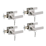 NEWBANG Keyed Entry Lever Lock for Exterior and Front Door - Heavy Duty Handle With Satin Nickel Finish