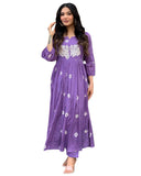 Gosriki Women'S Rayon Blend Anarkali Printed Kurta With Pant (Anveshi Purple-Vks07-Gs_S_Purple_Small),Purple,,B0DKX7VX9Y