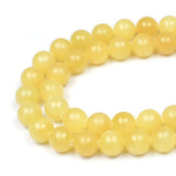 MJDCB Natural Yellow Marble Jade Round Stone Beads for Jewelry Making DIY Bracelet Necklace (6mm)