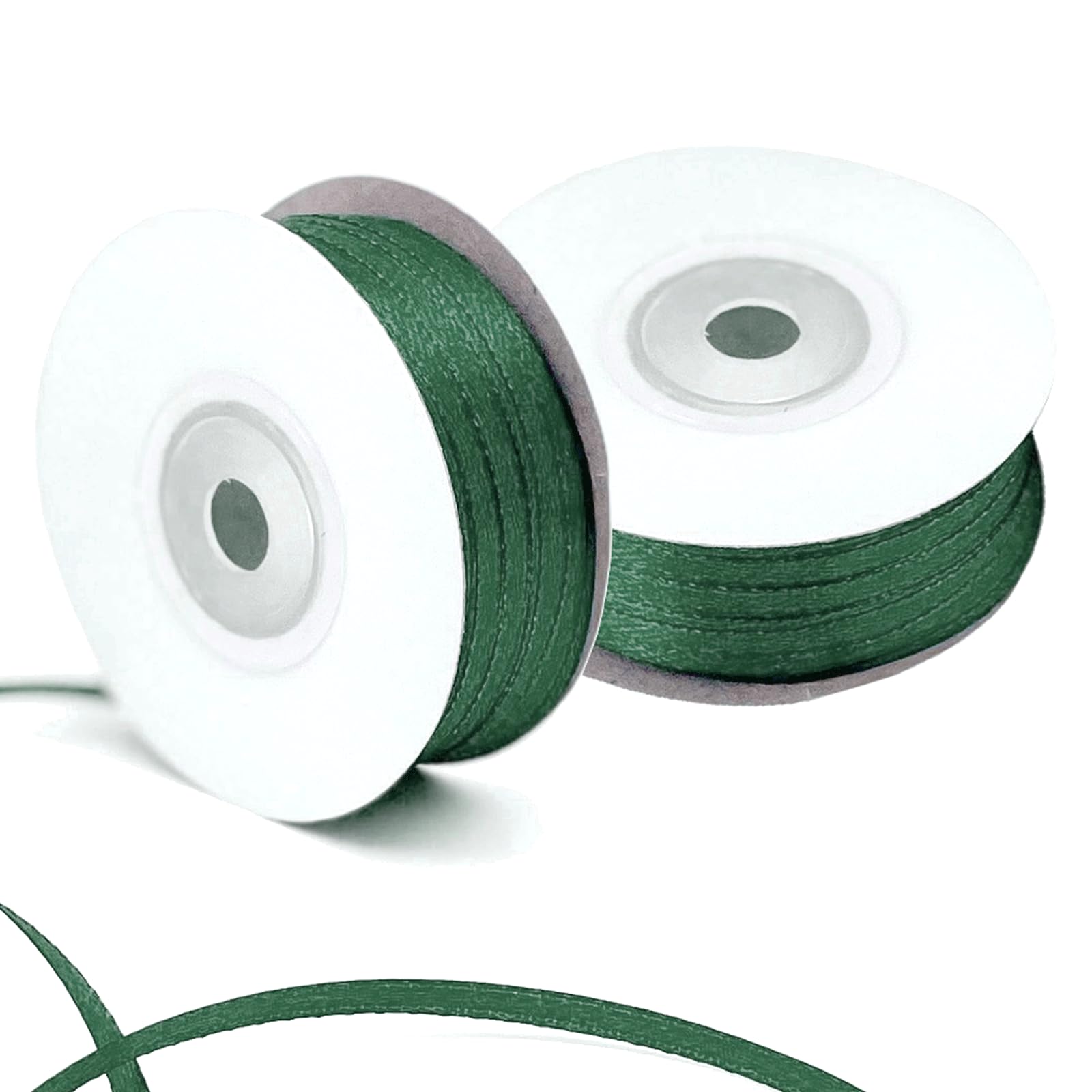 Dark Green Satin Ribbon - 200 Yards x 1/8-Inch,Dark Green Ribbons for Gift Wrapping/DIY Bows Decoration/Sewing(100 Yards x 2)