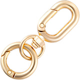 Winsyison Double Opening Keychain Clip, Round Spring Snap Hooks for Lanyards DIY Crafts Making, Zinc Alloy Swivel Keychain Clasp