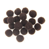 Zasy Needle Felt Balls Pure Wool Beads Dry Felted Balls 15mm Handmade DIY Crafts 20pcs (Brown)