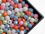 0,88 oz (25 g) Approx. 620 pcs Mix of Faceted Fire Polished Beads 3 mm, 5 ?olors Tender Assorted, Czech Glass