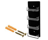 Marketing Holders Hanging Business Card Holder with Hardware for 3.5 x 2 Gift or Contact Cards Clear and Black Acrylic 4 Slot Ra