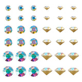 Fashewelry 1782pcs Pointed Back Faceted Glass Rhinestones 2mm/3mm/4mm Crystal AB Diamond Loose Stones with Gold Back for DIY Jew