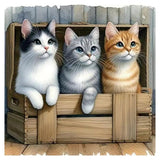 Kulvci Cat Diamond Painting Kits for Adults, Diamond Art Kits for Beginners, 5D DIY Full Drill Gem Craft for Home Decor Gift 12x