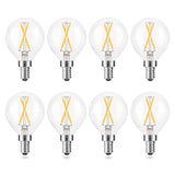 AIELIT E12 LED Light Bulbs 25-Watt Equivalent (Dimmable), Warm White 2700K, 2W Vintage Clear G15/G50 Globe LED Bulb for Beside L