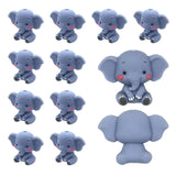 YOKUSHI 12 Pcs 3D Elephant Silicone Focal Beads for Pens Bulk, Cute Loose Rubber Cartoon Animal Shaped Bead for Beadable Beaded 