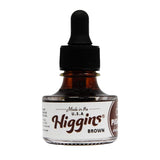 Higgins Brown Pigmented Drawing Ink - for Artists and Students - 1 oz. Glass Bottle (HIG44705)