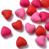 UR URLIFEHALL 30 Pcs 3 Colors Valentines Day Silicone Beads Heart Shaped Silicone Focal Beads for DIY Jewelry Making Craft Gift