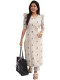 Gosriki Women'S Rayon Viscose Straight Printed Kurta With Pant (Kulam Cream-Gs_S_Cream_Small),Cream,,B0F1TBZ81C