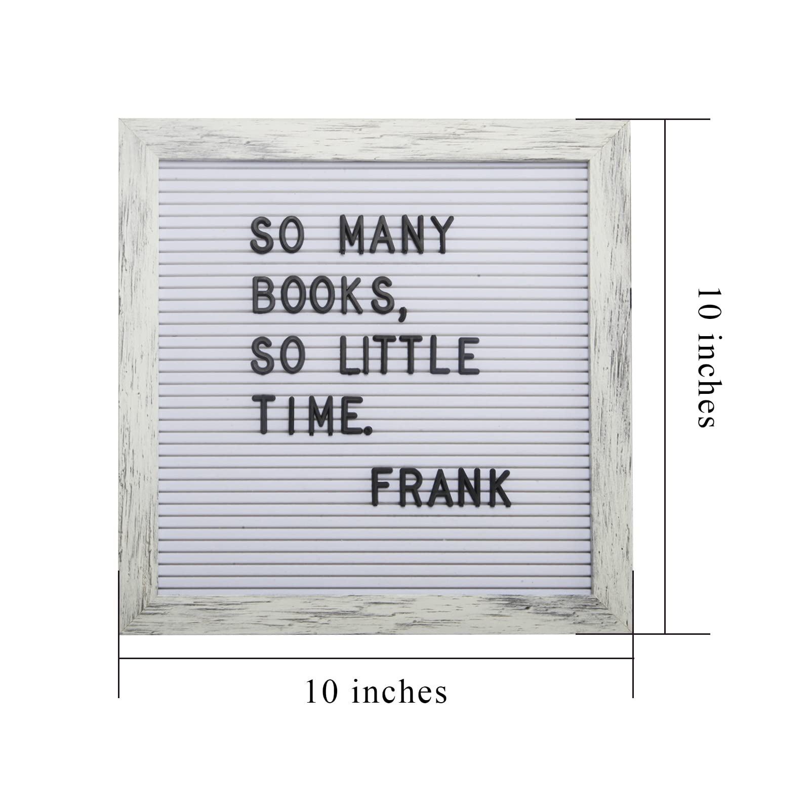 C Crystal Lemon Letter Board, 317 Pre-cut Letters Numbers & Symbols, Felt Letter Board, 10x10 inches, Changeable Wooden Message