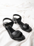 Shoetopia Casual Kitten Heeled Black Sandals For Women & Girls / Uk6,Black,6,B0BST9SB49
