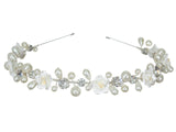 SAMKY Bridal Wedding Tiara Rhinestone Crown Pearl Bride's Headpiece Hair Accessories for Woman