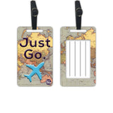 Nutcase Designer Luggage Travel Baggage Tags Single Tag With Name Card Inside Just Go Plane