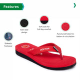 Ortho Joy Women'S Doctor Orthopedic Soft Comfortable Mcr Slippers - Red,Red,3,B09WD5ZCND