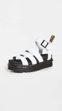 Dr. Martens Women'S Blaire Fisherman Sandal, White Hydro Leather,