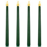 Honoson 4 Pieces Halloween LED Taper Advent Candles Flameless Taper Flickering Candles for Halloween Christmas Advent Rituals Ho