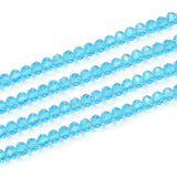 1000pcs Czech Faceted Rondelle Crystal Glass Loose Beads 4mm Small Tiny Spacer Bulk Aquamarine Blue for DIY Craft Jewelry Making