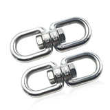 Lependor Stainless Steel 304 Double Ended Swivel Eye Hook, Eye to Eye Swivel Shackle Ring Connector Hardware Double Ended Hook -