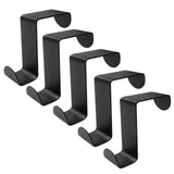 Kyuionty 5 Pcs Over The Door Hooks Z-Shaped Hanging Hooks Dual Head Fits 3/4 and 1-1/2 Door Widths, Stainless Steel Reversible S