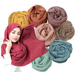 Icw Women Soft Chiffon Georgette Scarves Shawl Stoles Long Scarf Wrap Head Scarves (Pack Of 8 Set), For Female, Purple