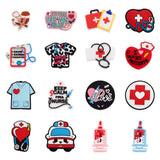 KISSITTY 16Pcs Nurse Theme Silicone Beads Nurse Clothes Hat Stethoscope Needle Silicone Focal Beads Medicine Box Ambulance Shape