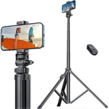 71/180cm Extendable Phone Tripod Aluminum, Portable Stand for Video Recording, Travel Tripod for iPhone/Cell Phone/Camera Vide