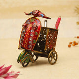 Handicrafts Paradise Iron Scooter Pen Holder Showpiece for Home decor, Red, 7 inch