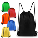 Makabee Drawstring Backpack 6Pcs Drawstring Gym Bags Black Draw String Bags Backpack For Sports, Gym, Travel, Swimming, Beach (6