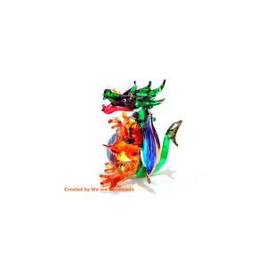 Handmade Mini 2 Blown Glass Dragon Figurines Figures Art,Collectible Dollhouse Gift Ideas,Miniature Fairy Tale Animals,Tiny Or