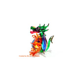 Handmade Mini 2 Blown Glass Dragon Figurines Figures Art,Collectible Dollhouse Gift Ideas,Miniature Fairy Tale Animals,Tiny Or