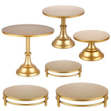 Tioncy Set of 6 Gold Cake Stand Round Metal Cake Stands Antique Gold Dessert Display Cupcake Pastry Candy Display Plate for Wedd