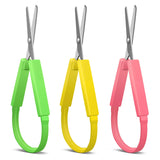 Sokoweii Loop Scissors, 5 Inch Adaptive Design, Right and Lefty Support, Easy-Open Squeeze Handles