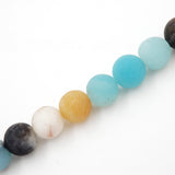 Matte Gemstone Beads for Jewelry Making, Sold per Bag 5 Strands Inside (Matte Mix-Color Amazonite, 10mm)