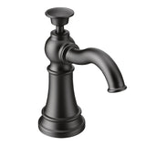 Moen S3945BL Traditional Deck Mounted Kitchen Soap Dispenser with Above the Sink Refillable Bottle, Matte Black