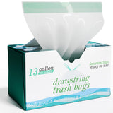 Bay Ridge Laguna 13 Gallon Tall Kitchen Drawstring Trash Bags - 1.2 Mil Extra Strong - Large Drawstring Garbage Bags - Large Pla