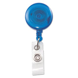 Advantus Translucent Retractable Id Card Reel With Belt Clip, 30-Inch Extension, Pack Of 12, Blue (75472)