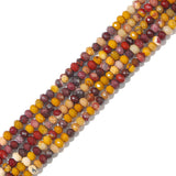 BEADIA Natural Mookaite Jasper Beads 4x2mm 120pcs Faceted Rondelle Loose Semi Gemstone Beads for Jewelry Making Design