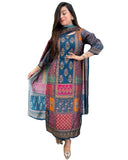 Gosriki Women'S Silk Blend Printed Straight Kurta With Pant & Dupatta (Sula Multi-Gs_3Xl_Multicolor_Xxx-Large),Multicolour,3,B0DTK7YZC6